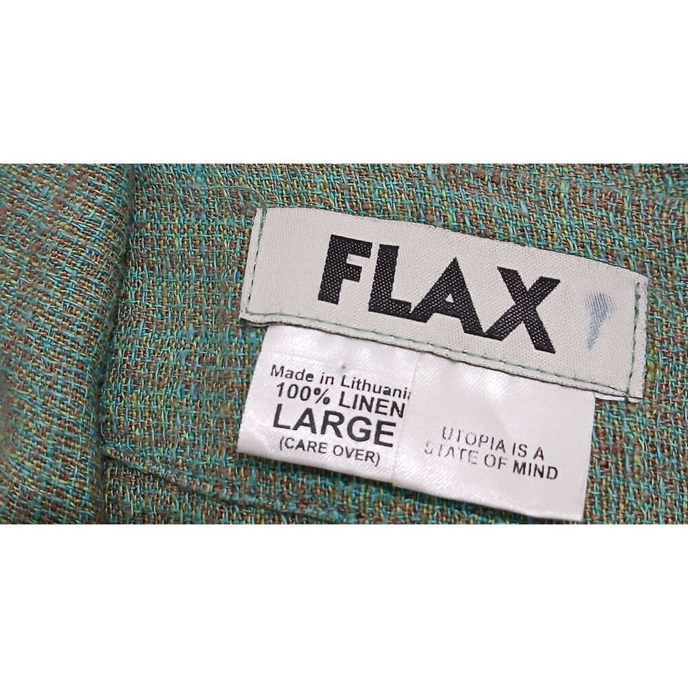 Flax womens large 100% linen jacket Light button sage green Luxury Spring - Picture 5 of 6